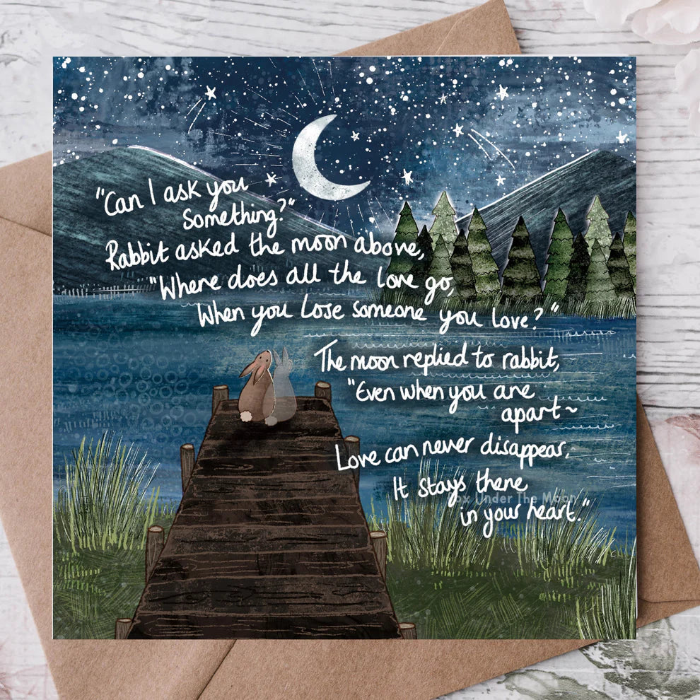 'Apart' - Fox Under The Moon Sympathy Card