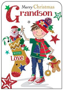 Grandson - Jonny Javelin Christmas card