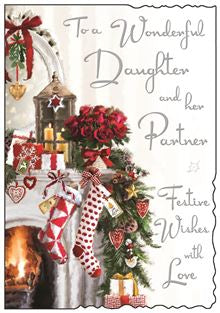 Wonderful Daughter and her Partner - Jonny Javelin Christmas card