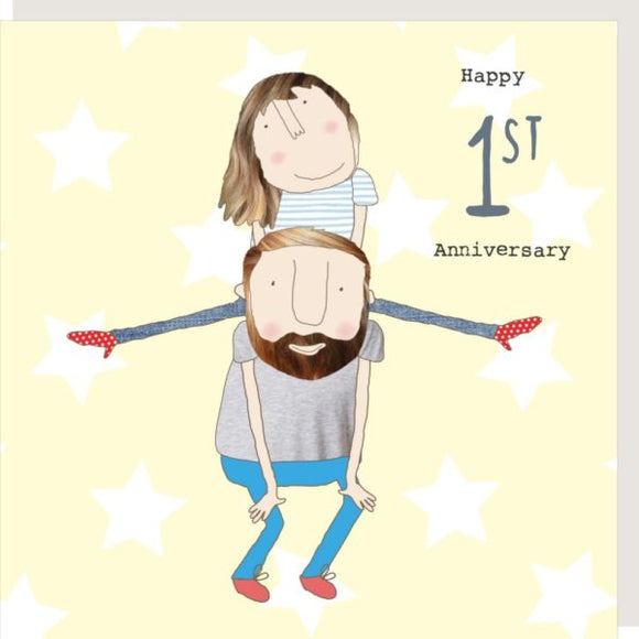 Happy 1st  Anniversary - Rosie Made a Thing card