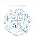 Silver cross with Sympathy  card