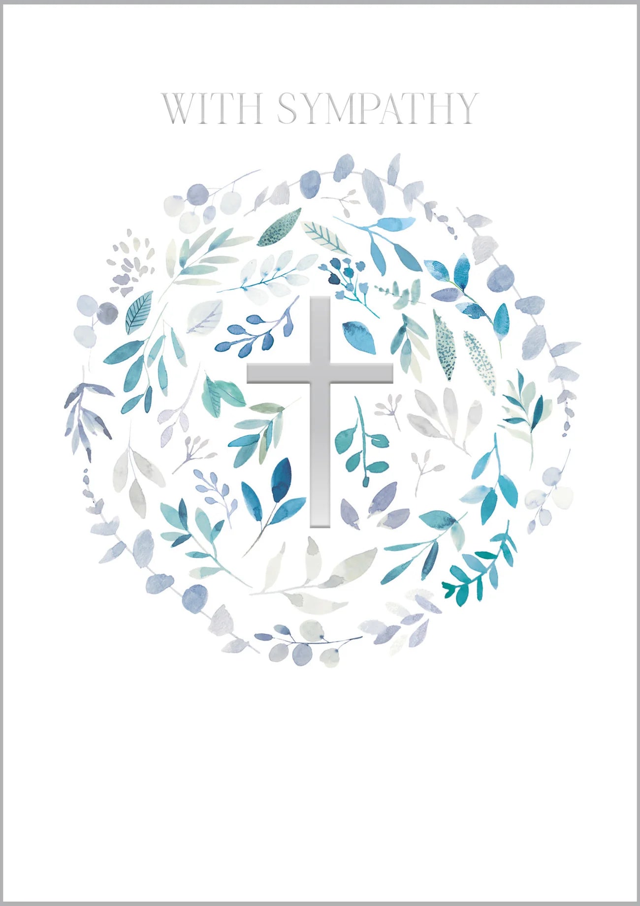Silver cross with Sympathy  card