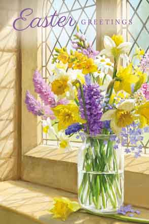 Church window - Pack of 4 Easter cards