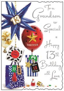 Grandson on your 13th birthday - Jonny Javelin cards – Nickery Nook