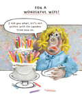 For a wonderful Wife-  funny  birthday card