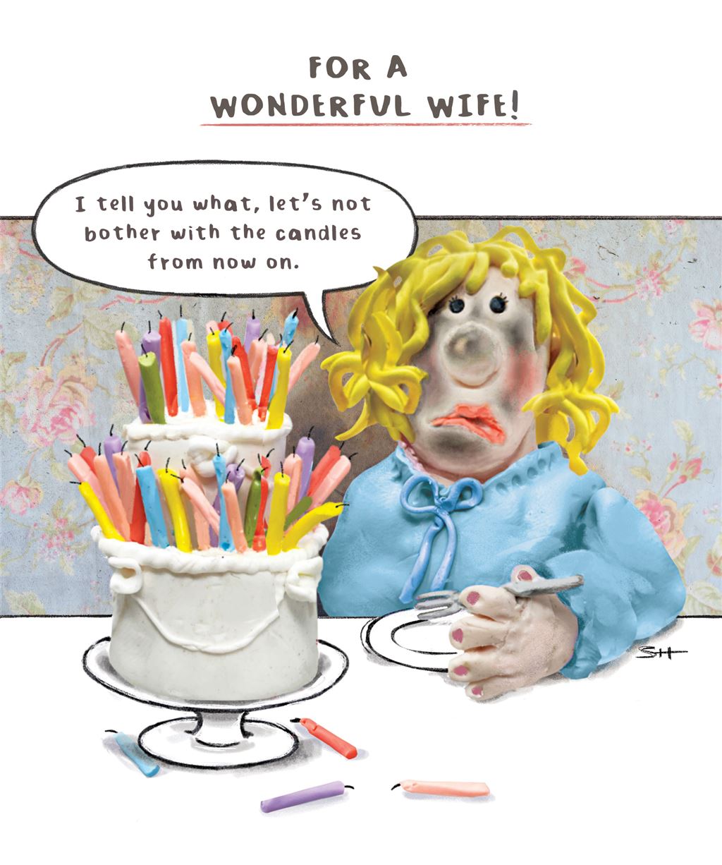For a wonderful Wife-  funny  birthday card