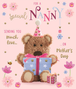 Nanny on Mother's Day - Barley the Little Brown Bear card