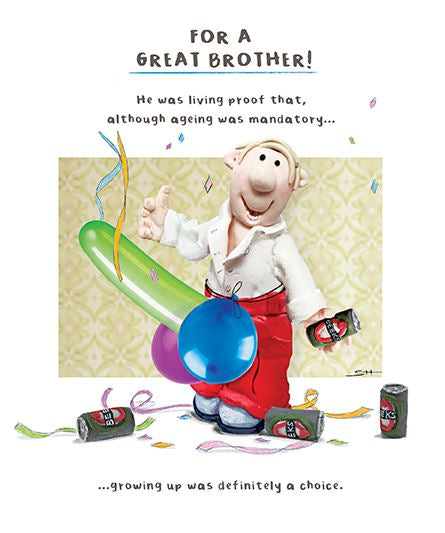 Great Brother Birthday - Birthday Card
