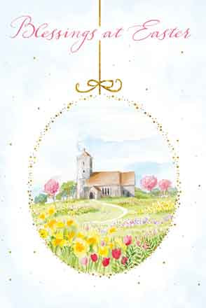 Church and Flowers - Pack of 4 Easter cards