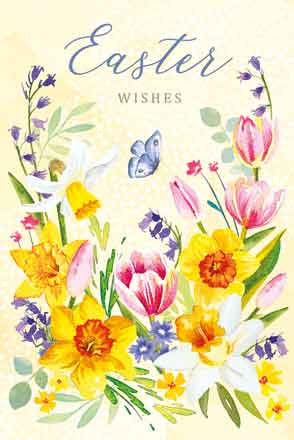 Butterfly with flowers - Pack of 4 Easter cards