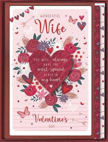 For my wonderful Wife on Valentine's Day- boxed Keepsake card