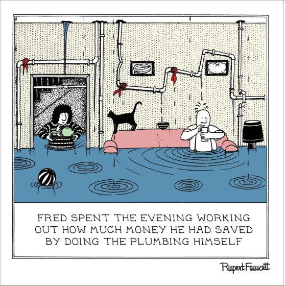 DIY Plumbing - Fred by Rupert Fawcett funny card