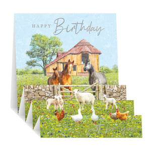 Farmyard Animals - Pop up card