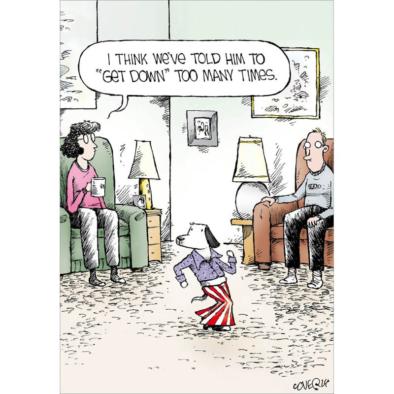 The dog gets down- Speed Bump funny card