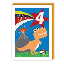Dinosaur - 4th Birthday card