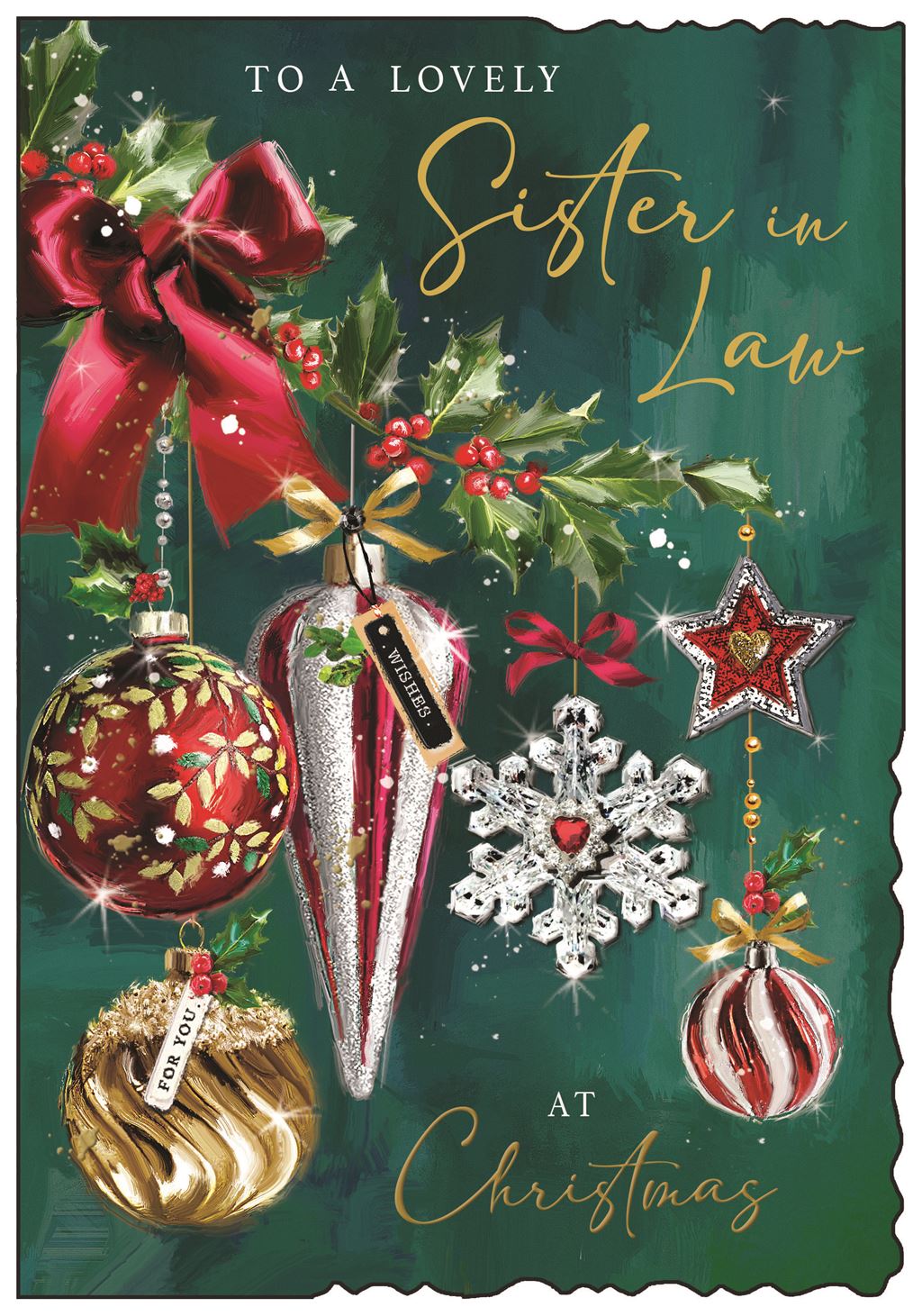 Sister in Law (baubles) - Christmas Card