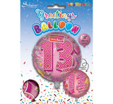 You're 13 (pink) - Helium Filled Balloon