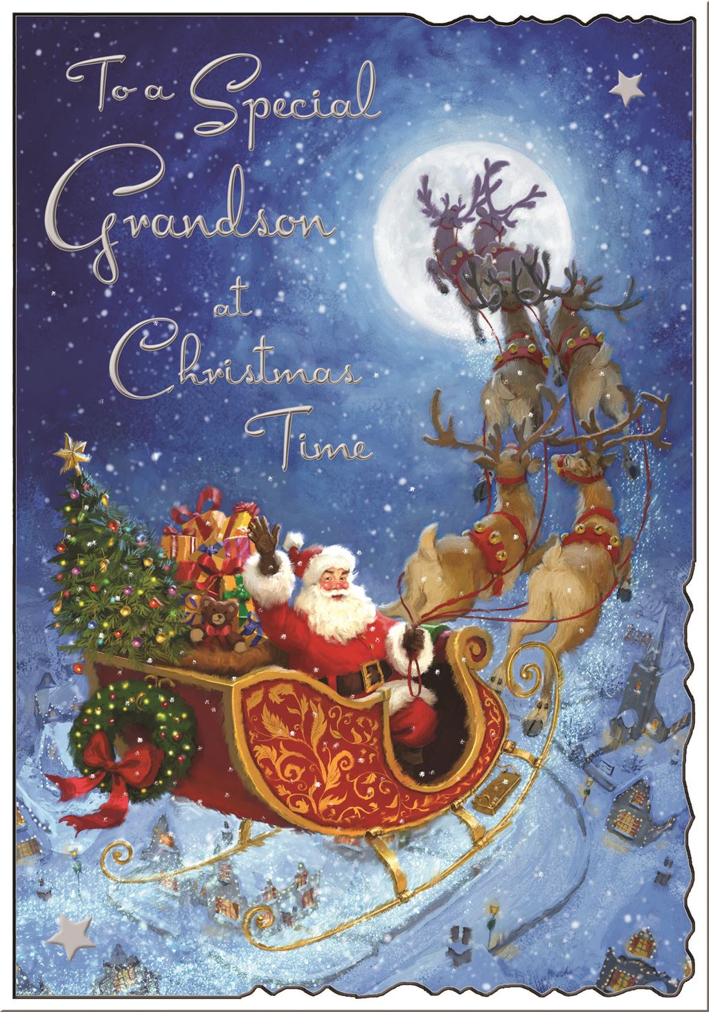 Grandson (santa sky) - Christmas Card