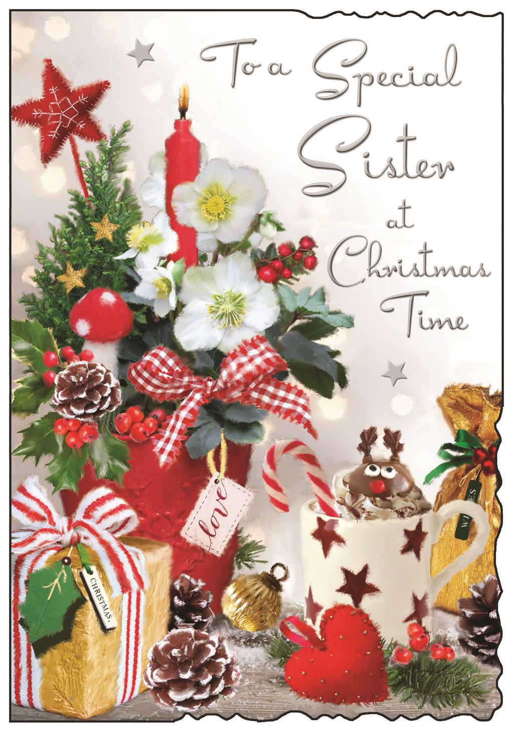 Sister (stars mug) - Christmas Card