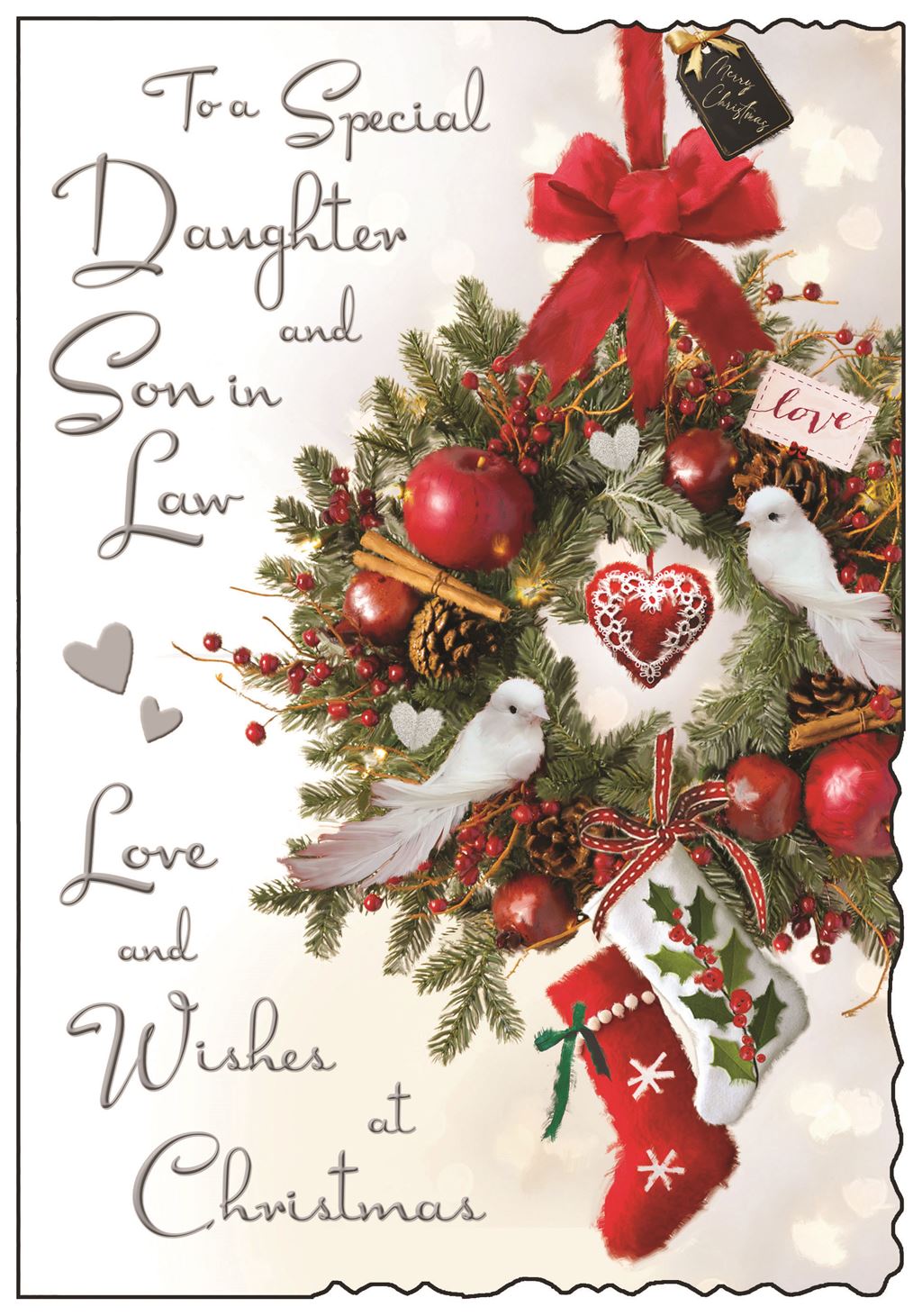 Daughter & Son in Law (wreath) - Christmas Card