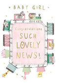 Such lovely news baby girl card