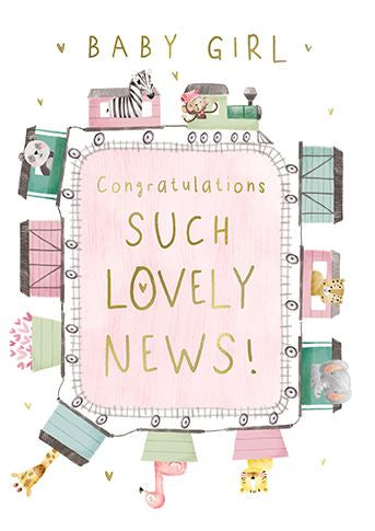 Such lovely news baby girl card