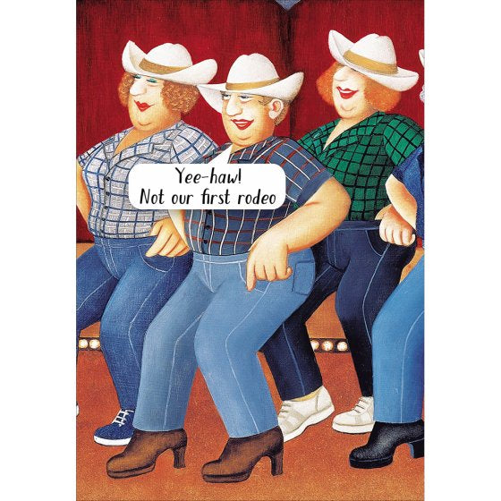 Line Dancing -Beryl Cook greeting card