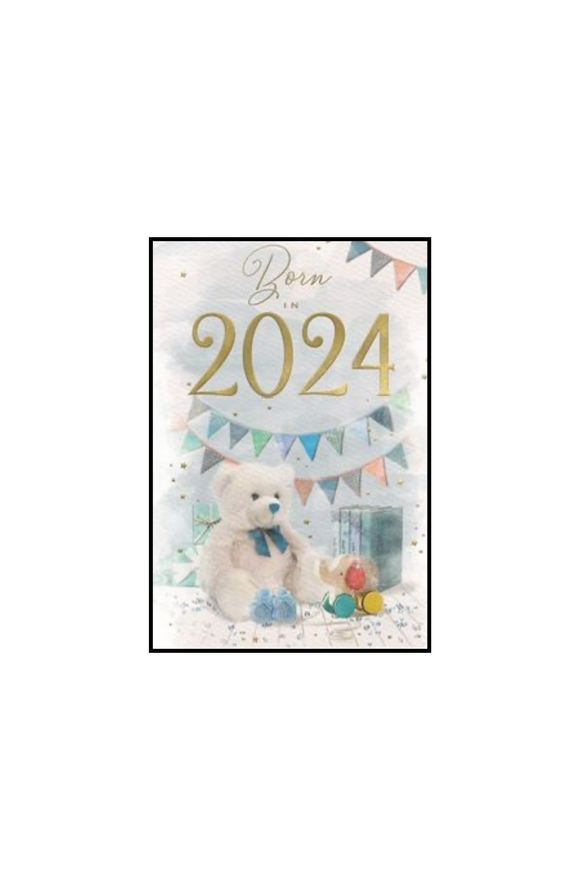 Baby Boy Born in 2024 - New baby card