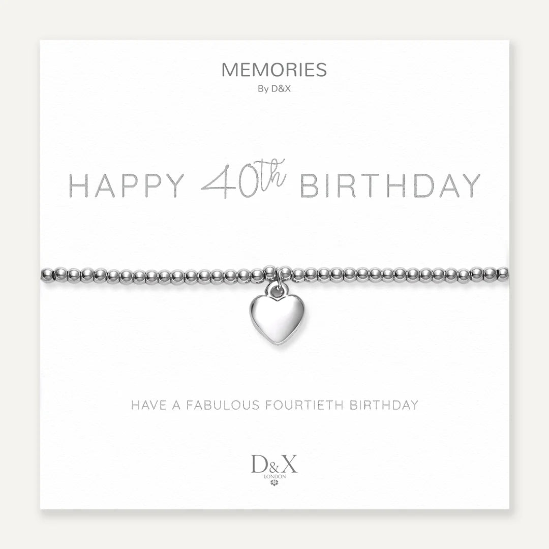 Happy 40th  Birthday - memories bracelet