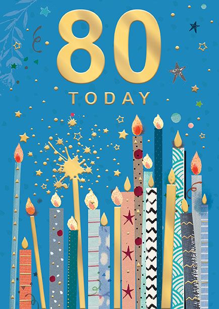 Age 80 Male - Birthday Card