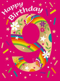 9th Pink Birthday - 9th Birthday Card