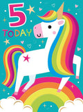 Unicorn 5th Birthday card