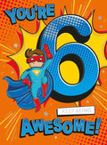 Super Hero - 6th Birthday Card