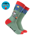 Socktopus peanuts happy campers  (green) size 9-12 - Adult - Socks