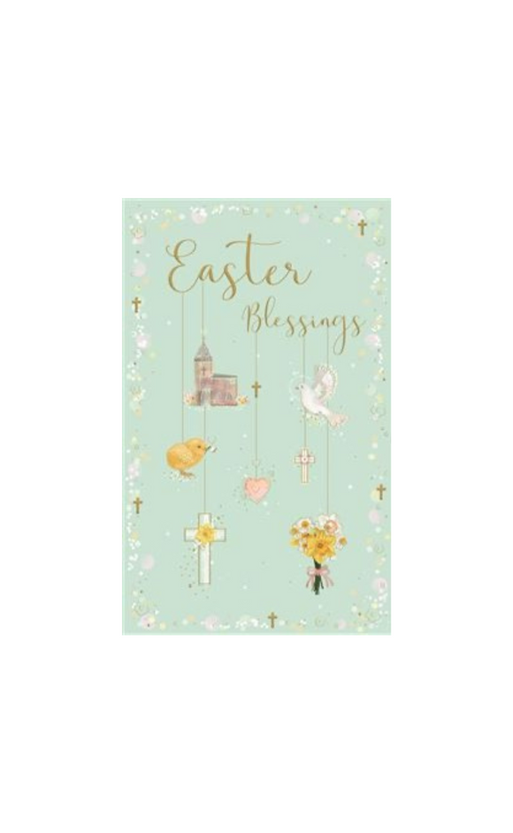<p>This is a prayerful card for the Easter celebration.  The words form a prayer and a blessing.</p> <p>