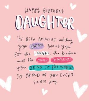 Watching you grow, Daughter- Birthday card
