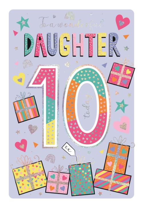 For a wonderful Daughter on your 10th Birthday - 10th Birthday Card