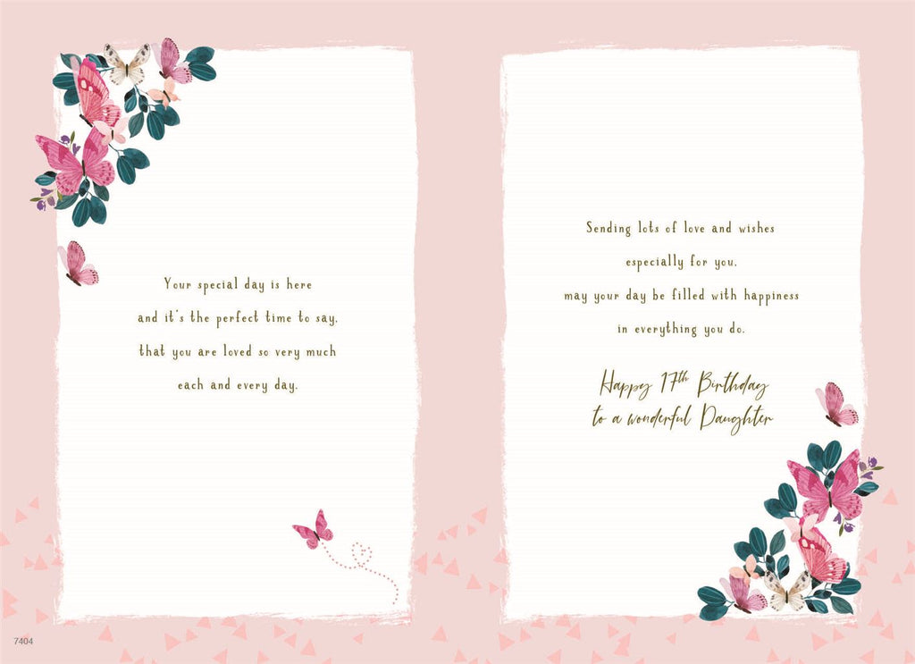 Special Daughter 17th Birthday - 17th Birthday Card
