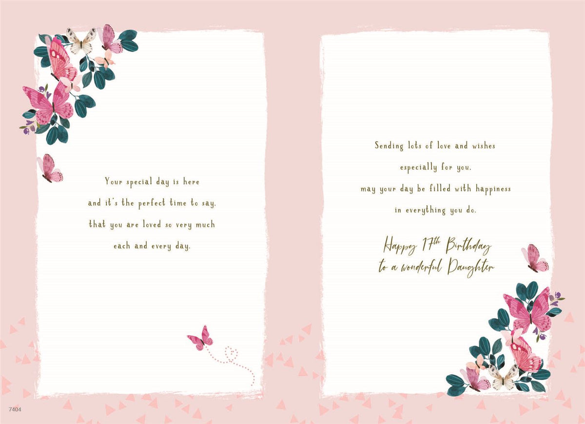 Special Daughter 17th Birthday - 17th Birthday Card