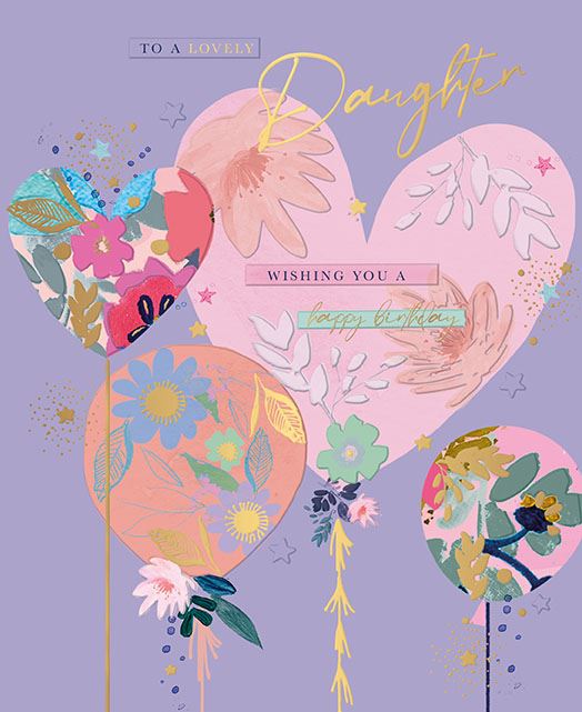 Lovely Daughter, Happy Birthday- Large Card- Birthday Card