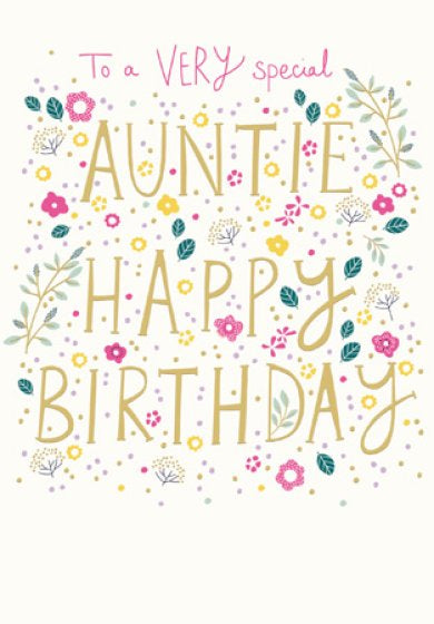 Very special Auntie - birthday card