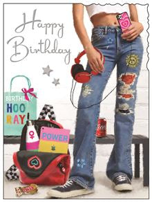 Jeans girl - Jonny Javelin birthday card
