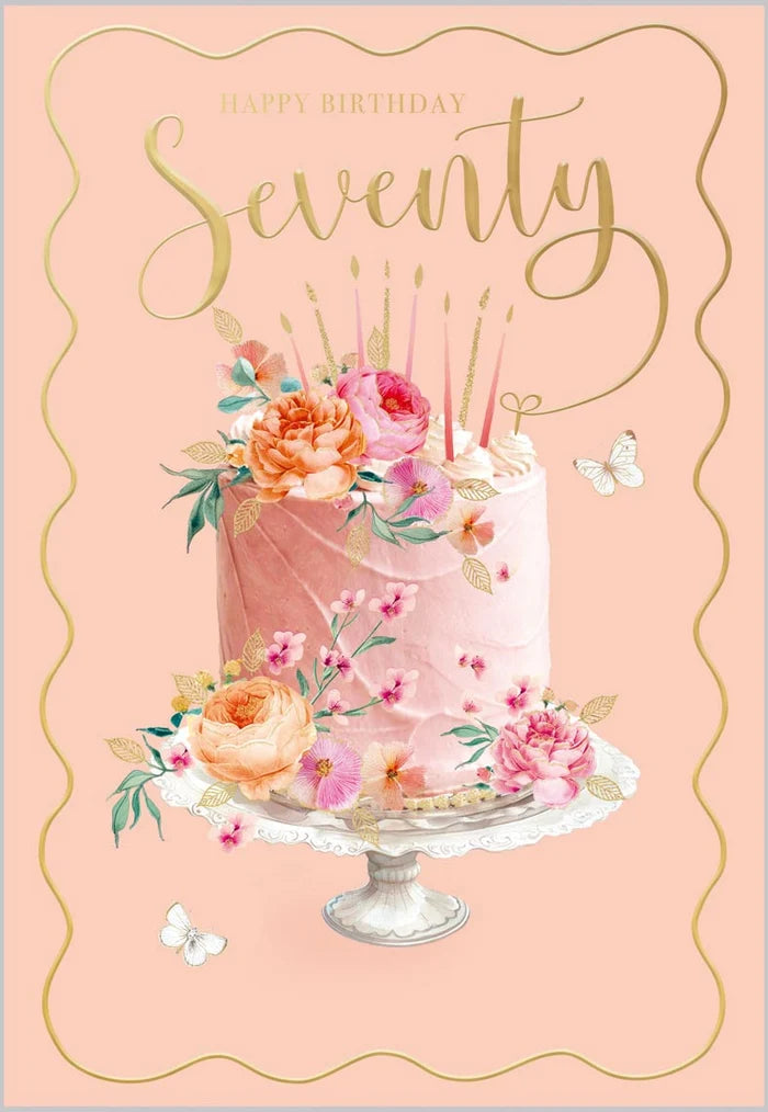 Birthday wishes,(peach) 70 Card