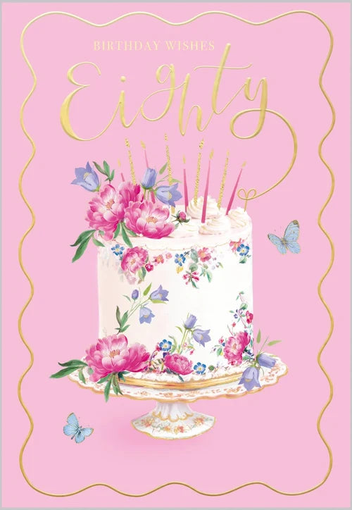 Birthday wishes,(pink) 80  Card
