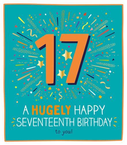 Hugely Happy 17th birthday   - Happy Jackson birthday card