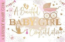 Beautiful Baby Girl - new baby card