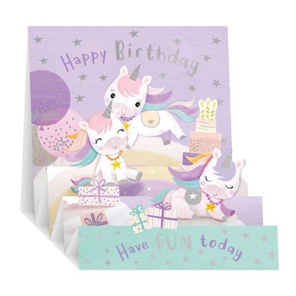 Unicorns - Pop- up birthday card