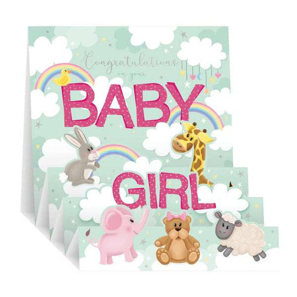 Baby girl - Pop- up birthday card