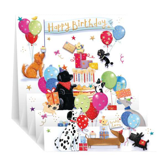 Partying dogs - Pop- up birthday card