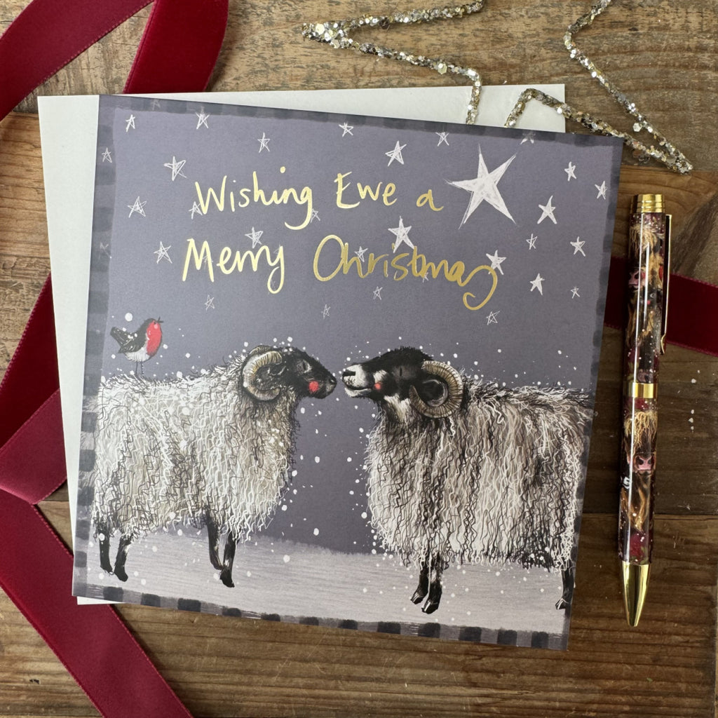 Alex Clark Two Ewes - Christmas Card